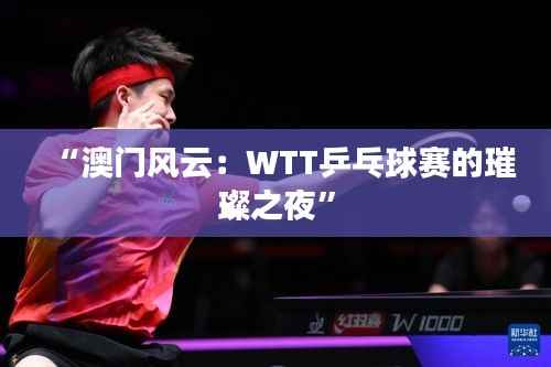 “澳门风云:WTT乒乓球赛的璀璨之夜”