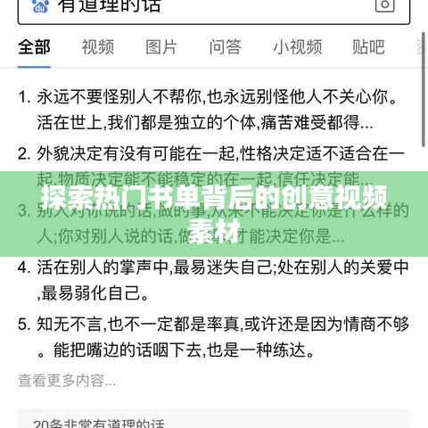 探索热门书单背后的创意视频素材
