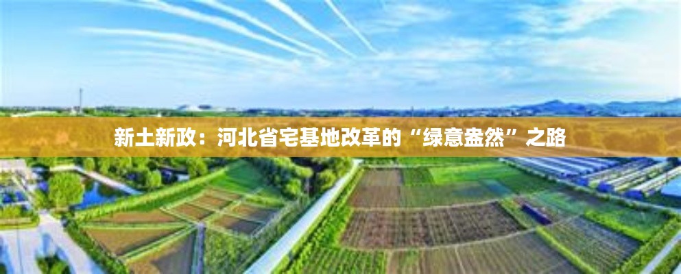 新土新政:河北省宅基地改革的“绿意盎然”之路