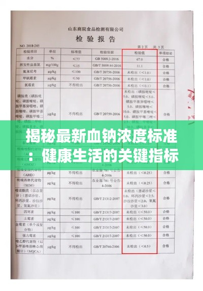 揭秘最新血钠浓度标准:健康生活的关键指标