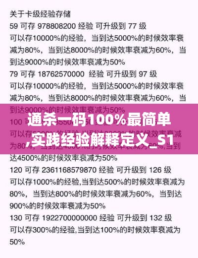 通杀一码100%最简单,实践经验解释定义_S16.759