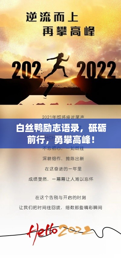 白丝鸭励志语录,砥砺前行,勇攀高峰!